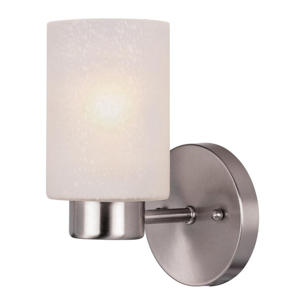 Westinghouse 6227800 Sylvestre One-Light Indoor Wall Fixture, Brushed Nickel Finish with Frosted Seeded Glass