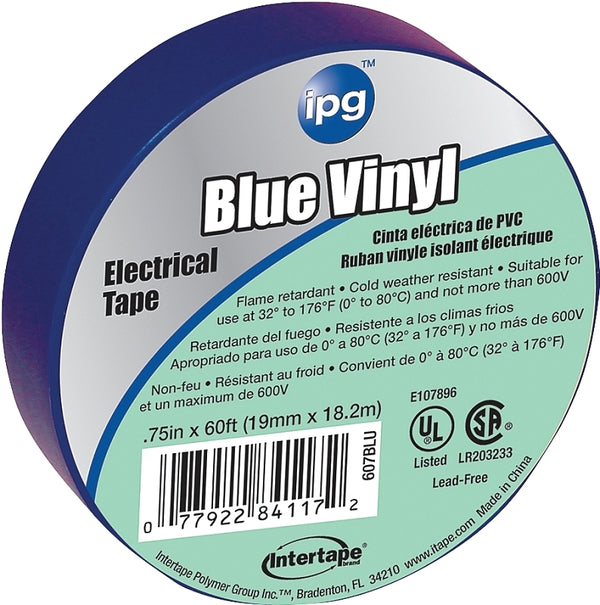 Intertape Polymer 85831 Intertape Electrical Tape, W X 60 Ft L, 3/4" x 60 Yd, Blue