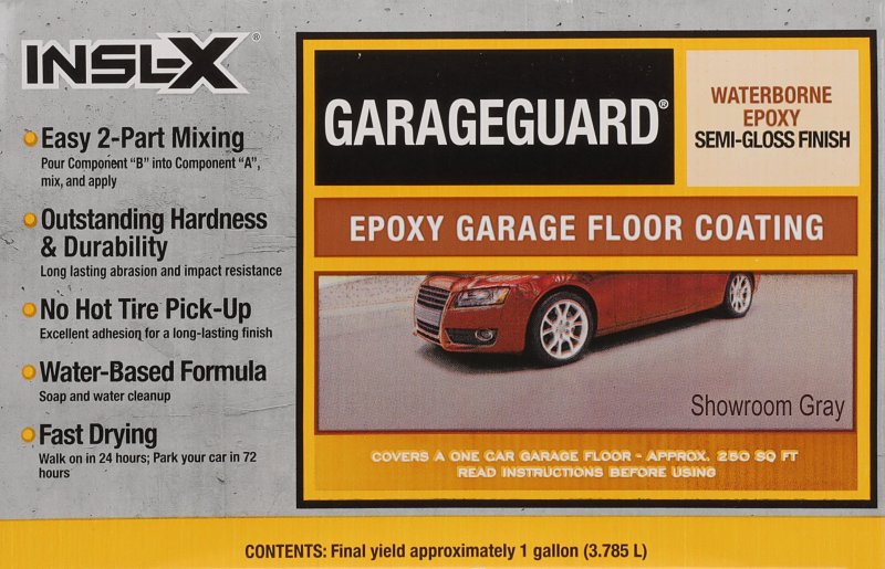 INSL-X GarageGuard 1 Gal. Showroom Gray Epoxy Garage Floor Coating - 1 Each