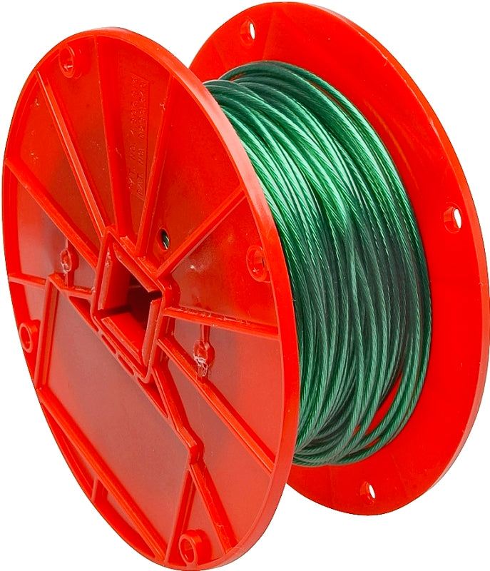 Campbell 7000197 1/16" 1 X 7 X 250' Green Vinyl Coated Cable