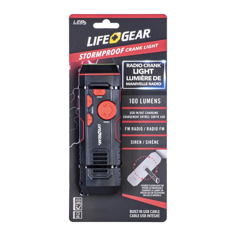 Life Gear StormProof Crank Flashlight
