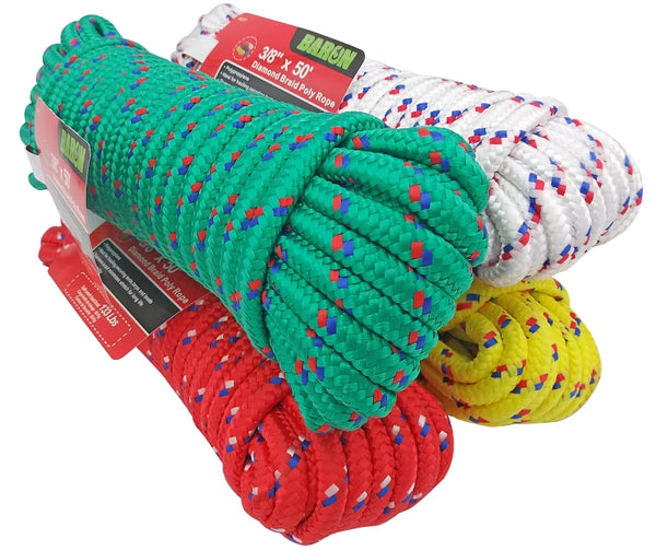 Baron 42217 3/8 X 50' Diamond Rope Assorted Colors
