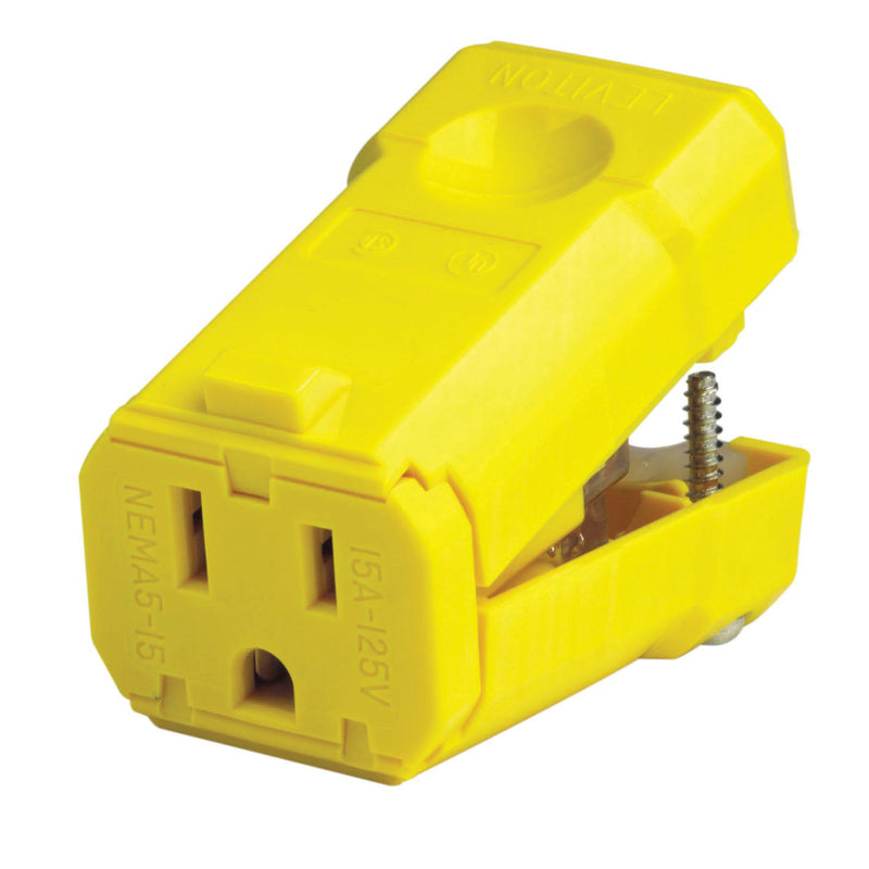Leviton 021-05259-0PB Cord Connector, Yellow