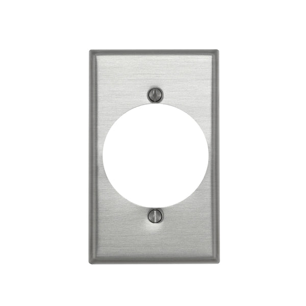 Leviton 83028 1-Gang Flush Mount 2.15-Inch Diameter, Device Receptacle Wallplate, Standard Size, Device Mount, Aluminum 000-83028-000