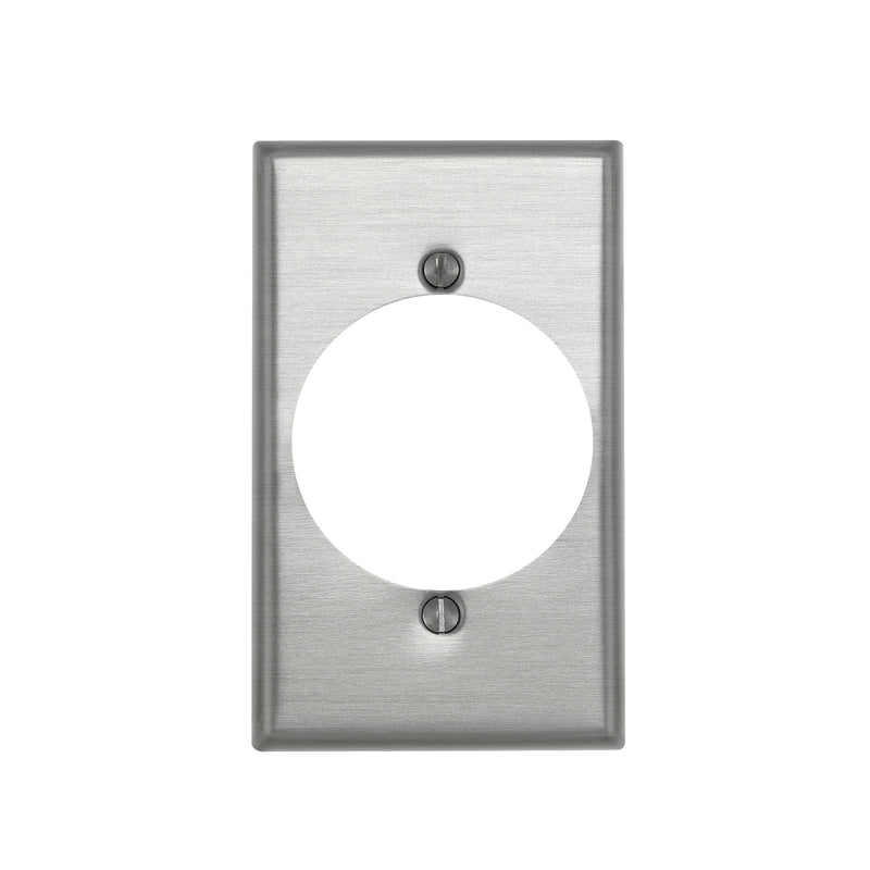 Leviton 83028 1-Gang Flush Mount 2.15-Inch Diameter, Device Receptacle Wallplate, Standard Size, Device Mount, Aluminum