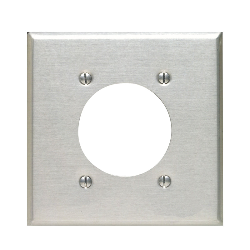 Leviton 83026 2-Gang Flush Mount 2.15-Inch Diameter, Device Receptacle Wallplate, Standard Size, Device Mount, Aluminum