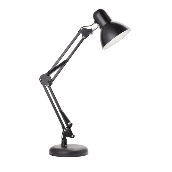 Newhouse Lighting Wright Painted Black Metal Flexible 2-in-1 Weighted Base and Clamp Mount Swing Arm Wright Architect Desk Lamp with Energy-Efficient 5-Watt LED Bulb Nhdk-Wr-Bk