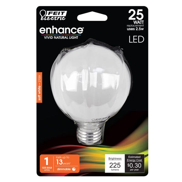 Feit Electric BPG2525W927CA/FIL/RP 25W G25 Bulb BPG2525W927CAFL