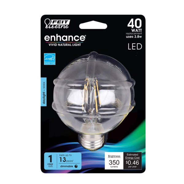 Feit Electric BPG2540/950CA/FIL/RP 40W EQ DM Globe LED Light Bulb BPG2540950CAFLR