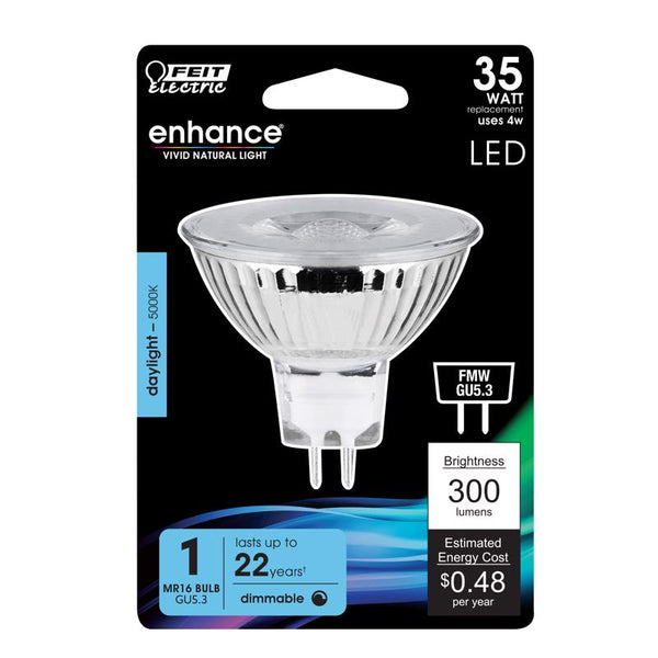 Feit Electric Enhance MR16 GU5.3 LED Bulb Daylight 35 Watt Equivalence 1 pk BPFMW/950CA