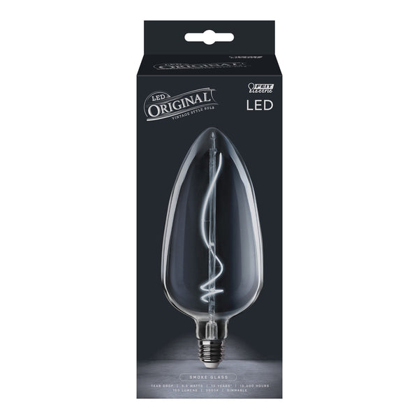 Feit Electric LED Teardrp E26 Smk 60W TD/7/SMK/FIL
