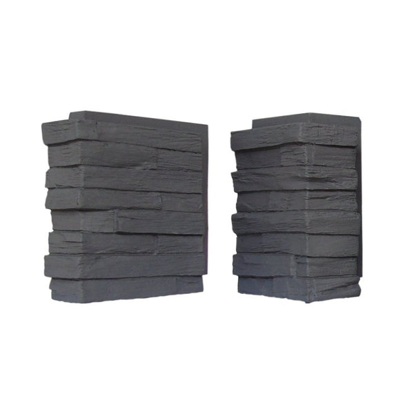DuraKwik Stone 301CMC DuraKwik Stone Siding Corner, 13 in L, 10 in W, 4 in Thick, Interlocking Edge, Slatestones Contemporary Profile - Pack of 4