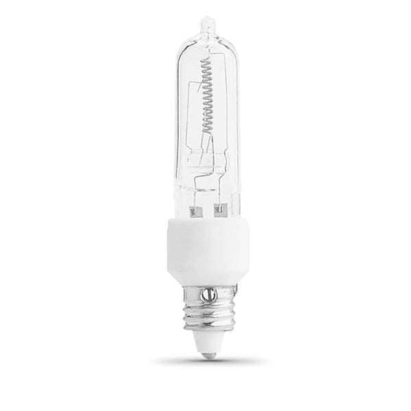 Feit Electric BPQ50/CL/MC/RP 50-Watt T3 Halogen Bulb with Mini Candelabra Base, Clear