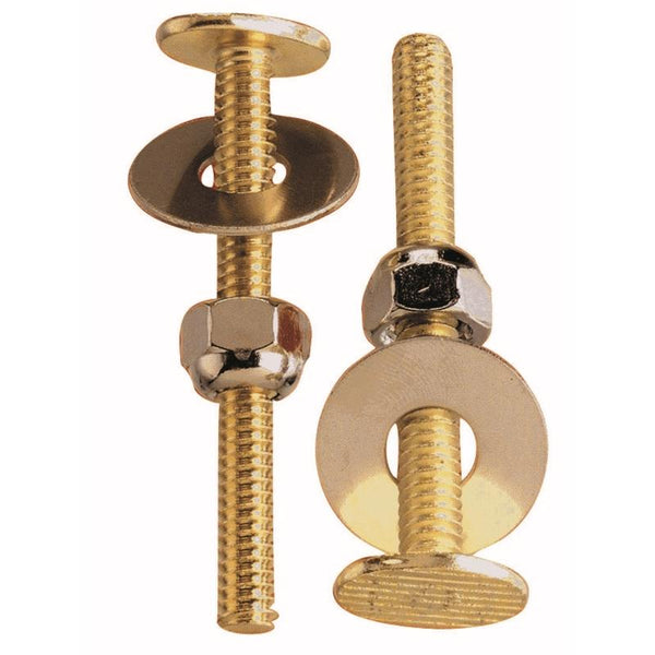 Plumb Pak PP835-150 Toilet Bolt Set, 20 X 2-1/4 In, Solid, Brass
