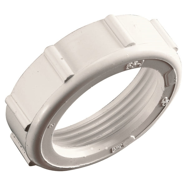 Plumb Pak PP20956 Slip Joint Nut with Washer, 1-1/4 in, Plastic, 1 4" x 1 4", White