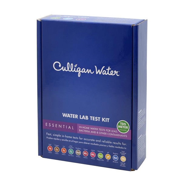 Culligan Essential Water Lab Test Kit - Comprehensive Home Water Testing for Lead, Bacteria, Nitrates, pH, Hardness, Chlorine, Copper, Iron & More - Includes TDS Meter - Ideal for Tap & Well Water 01035250