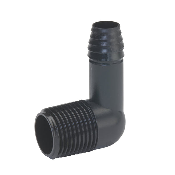 B&K 169-528 Elbow 1/2" Barb each X 1/2" D MPT Poly
