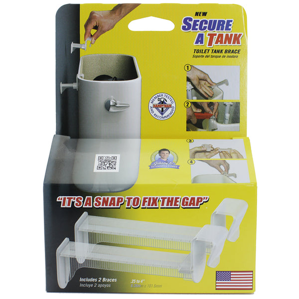 Secure A Tank Toilet Tank Brace Stop Disastrous Leaks-1 Pack of 2 Braces, White SAT-068