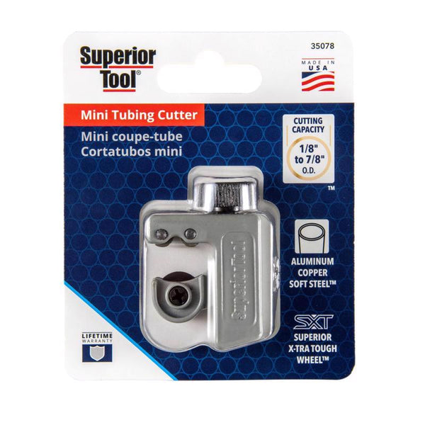 Superior Tool 35078 7/8" O.D. Mini Tubing Cutter-Seven Eighths Outside Diameter Tube Cutter,Gray