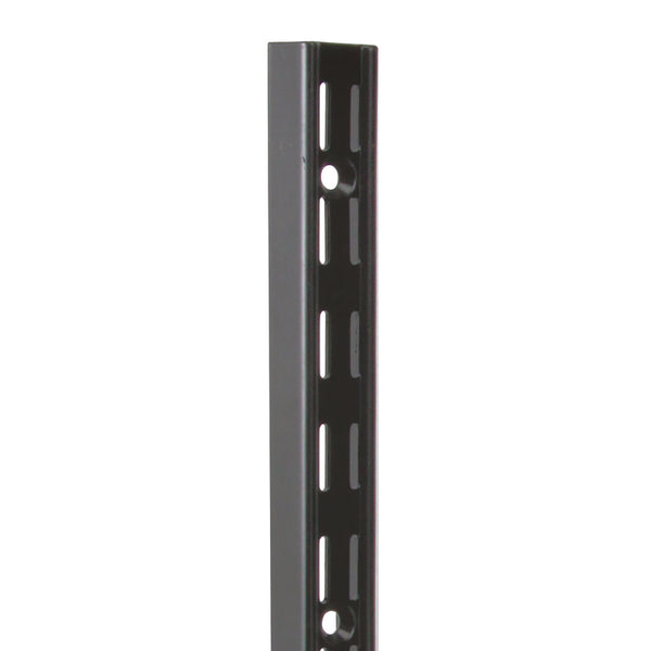 Knape & Vogt 82 BLK 48 48" Black Heavy Duty Double Slot Wall Mount Standard (10-Pack)