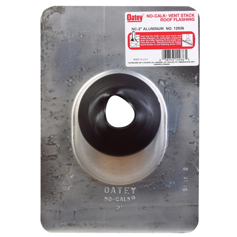 Oatey 12936 Aluminum 2" pipe diameter No-Calk Roof Flashing 9" x 12.5" Base