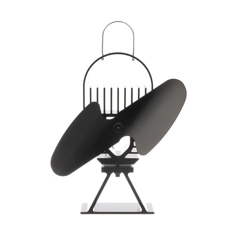 Ecofan® AirDeco II, Superior Performance Stove Fan, Heat Powered, Contemporary Style. Low Start Temperature, 190CFM Black Blade, Large-Sized