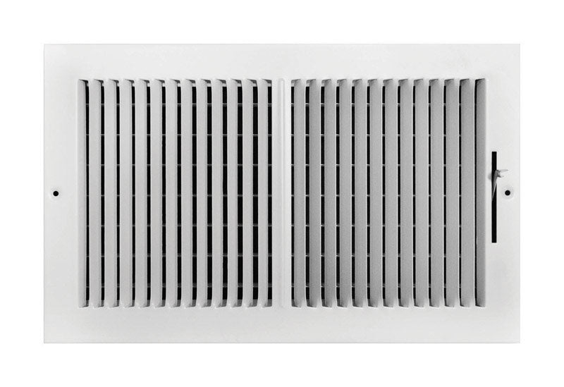 Truaire C102M 14X08(Duct Opening Measurements) 2-Way Supply Sidewall or Ceiling Register Grille, 14-Inch x 8-Inch, White-Powder Coated