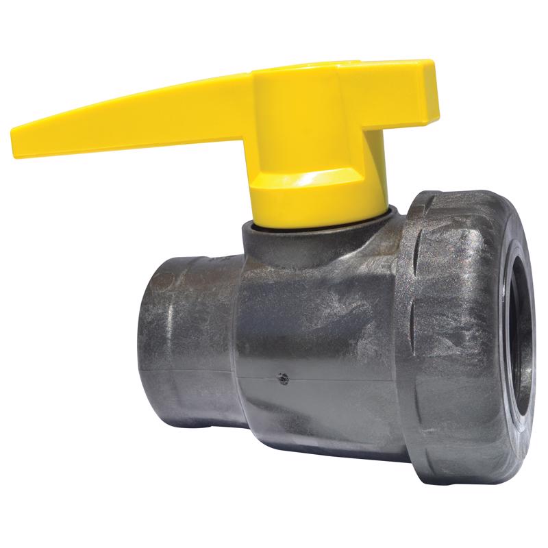 Green Leaf SU075E Polypropylene Single Union Ball Valve, Full Port, 3/4" NPT Female