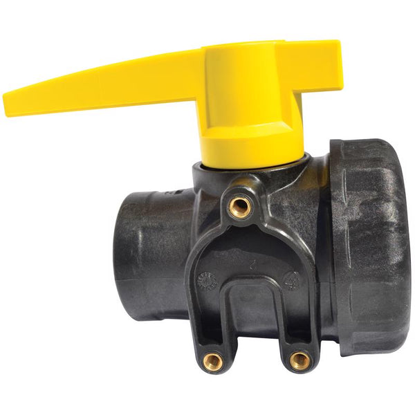 Green Leaf SU150E Polypropylene Single Union Ball Valve, Full Port, 1 1/2" NPT Female