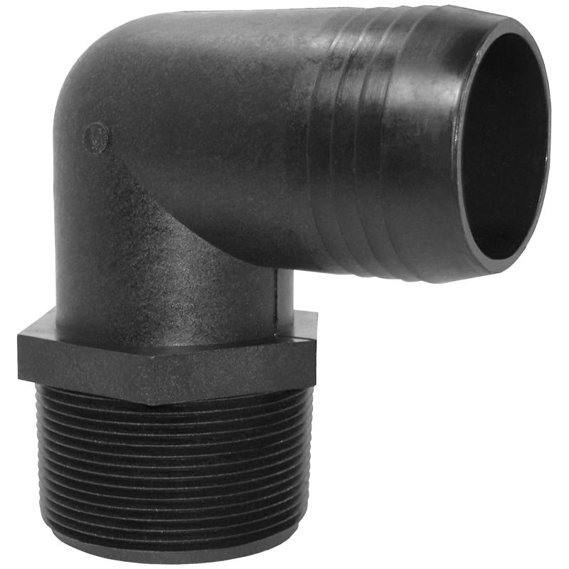 Green Leaf El 3838 P Threaded Poly Elbow, 3/8" Mpt X 3/8" Barb