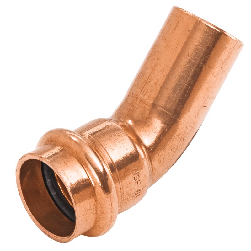 NIBCO Fig No PC606-2, 1-1/4 in. 45 Degree Copper Elbow FTG x Press, Solder, Leak Detect