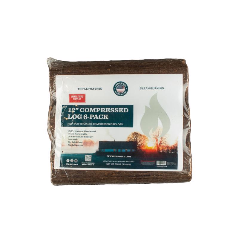 12" Compressed Log - 6 Pack