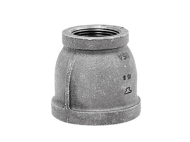 Anvil 8700134052, Malleable Iron Pipe Fitting, Reducer Coupling, 1/2'' x 1/4'' NPT Female, Black Finish