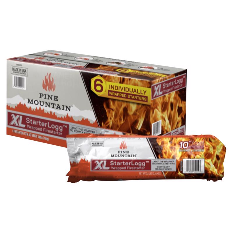 Pine Mountain XL StarterLogg, 2 Times Bigger Than Pine Mountain Wrappeed Starerlogg, Individualy Wrapped Fire Stater, Good for Wood Fire Log for Campfire, Fireplace, Wood Stove, Fire Pit