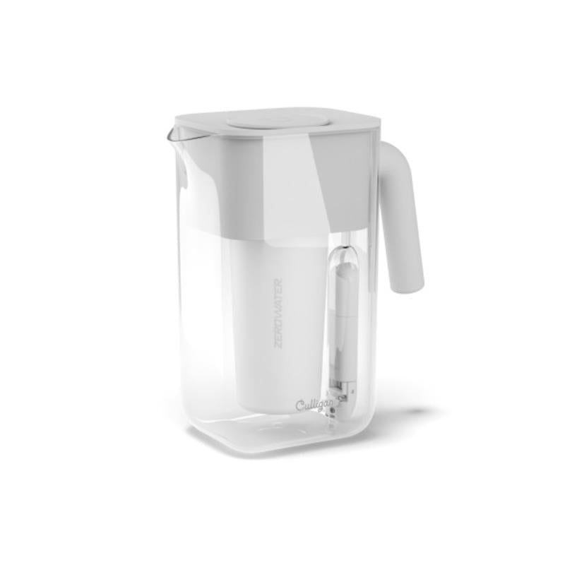Culligan with ZeroWater Technology 10-Cup Water Filter Pitcher – Includes 5-Stage Advanced Water Filter, IAPMO Certified to Reduce Lead, Total PFAS (Forever Chemicals), Mercury, Fluoride, and Chlorine