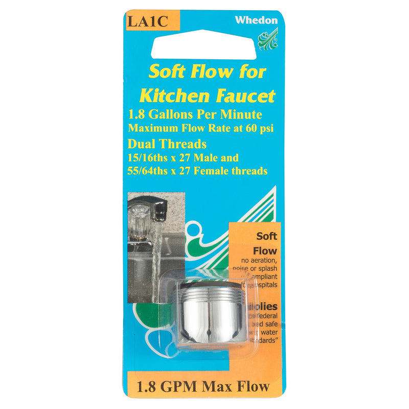 Whedon Faucet Attachment 2.2 Gpm 15/16-27 Chrome Plated Brass Male Carded