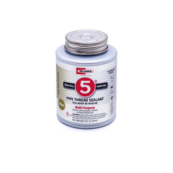 RectorSeal No. 5 25551 Pipe Thread Sealant, Lubricates & Protects Threads, Soft Setting, Slow Drying, & Permits Easy Breakout, Contains No Other Metals, 8 oz