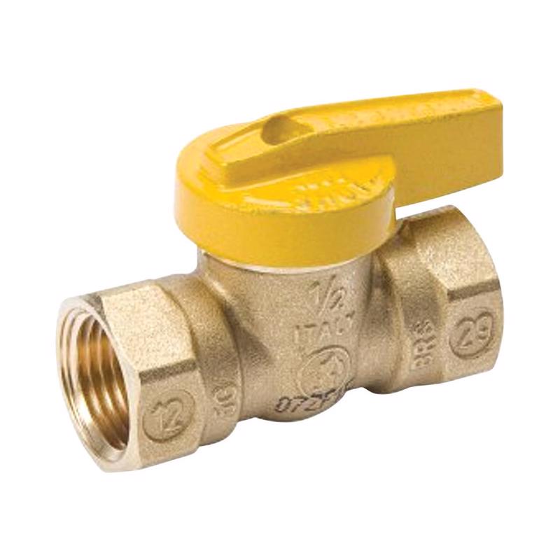 Homewerks VGV1LHB3B Premium Gas Ball Valve x Female Thread, 0.5-Inch, Brass