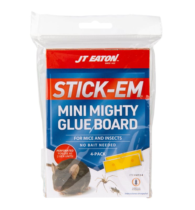 Stick-Em Mini Mighty Glue Boards – Powerful Adhesive Glue Traps for Mice and Small Rodents, Non-Toxic, Easy Cleanup, Indoor Use