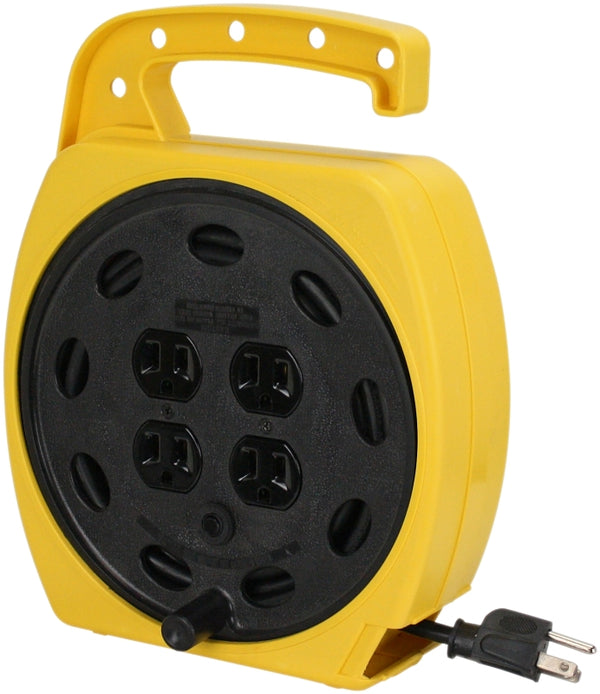 Power Zone Orcr220625 Quad Tap Cord Reel, 25', 4 Outlet