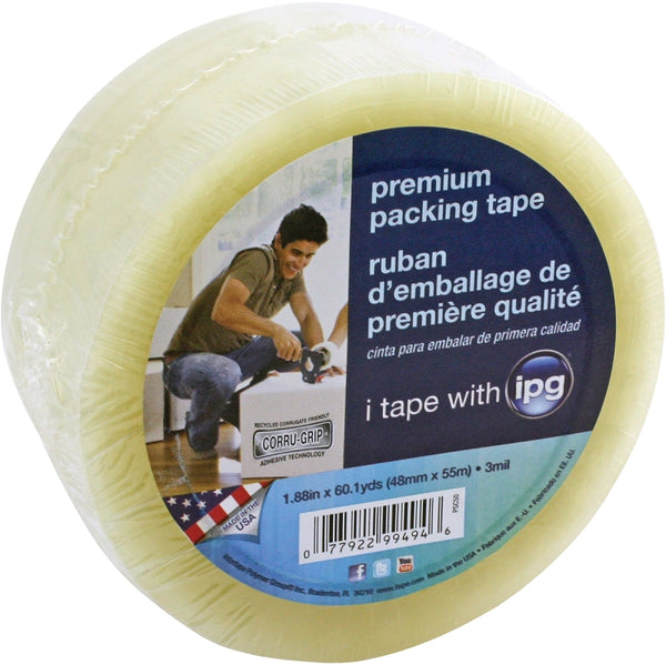 IPG PSC50 Premium Packing Tape, 1.88" x 60 yd, Clear (Single Roll)
