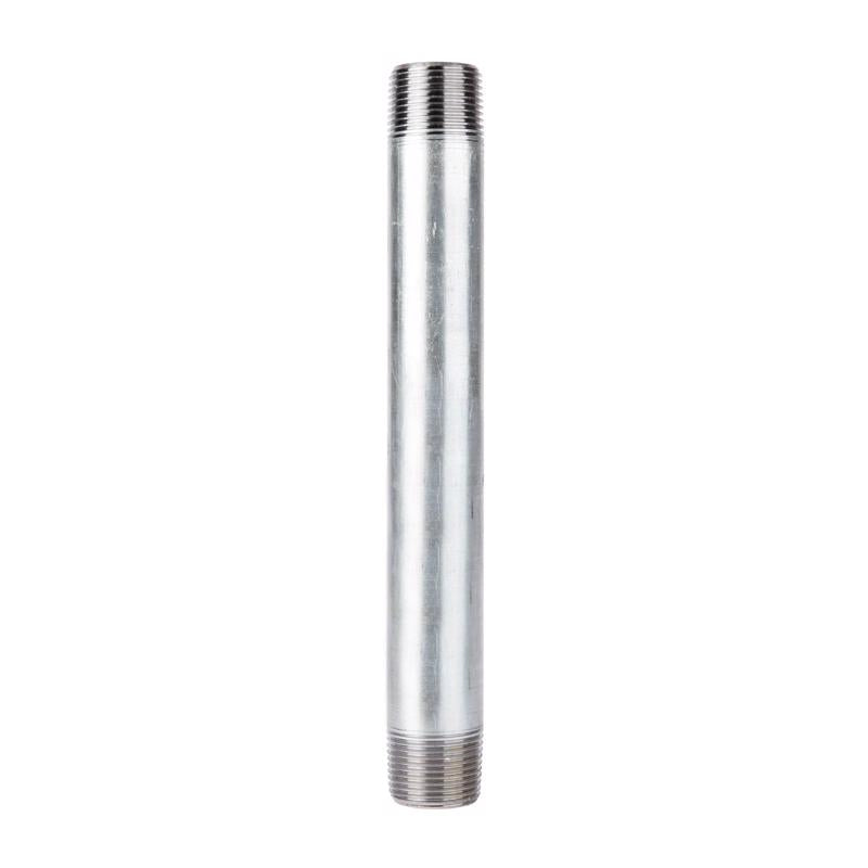 Southland, 1-1/2" x 10" 567-100HN Galvanized Steel Nipple, Black