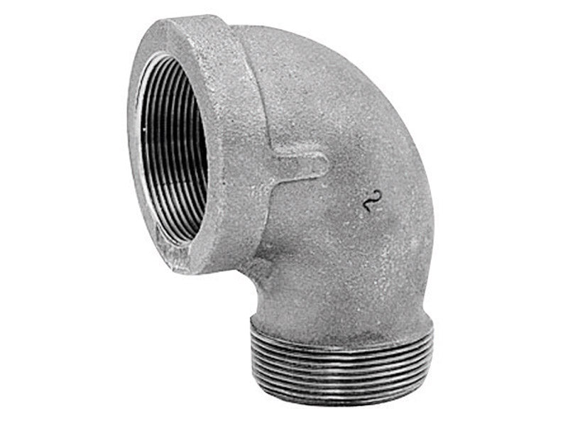 Anvil 8700127650, Malleable Iron Pipe Fitting, 90 Degree Street Elbow, 1/4'' NPT Male x NPT Female, Galvanized Finish