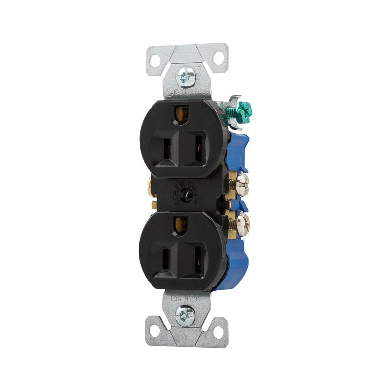 Eaton Wiring Devices 270BLK - Recp Duplex 15A 125V 2P3W Str BK - 10EA (10-Pack)