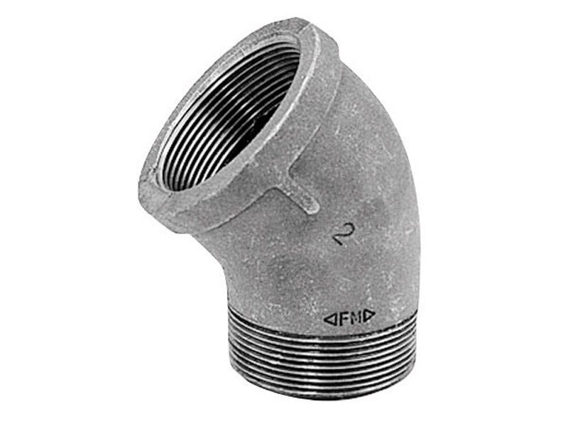 Anvil 8700128500, Malleable Iron Pipe Fitting, 45 Degree Street Elbow, 1/2'' NPT Male x NPT Female, Galvanized Finish