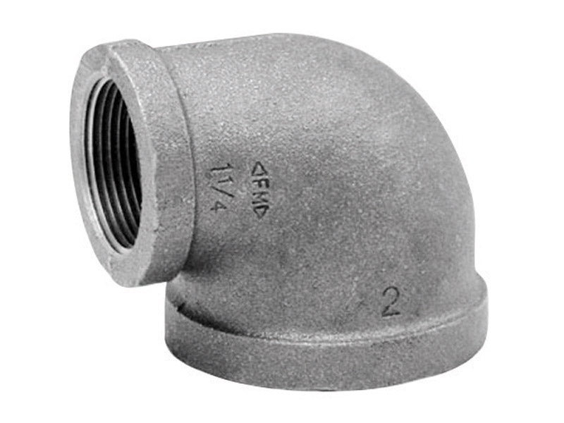 Anvil 8700124608, Malleable Iron Pipe Fitting, 90 Degree Elbow, 3/4'' x 1/2'' NPT Female, Black Finish