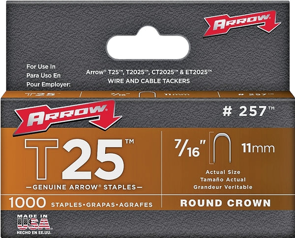 Arrow Fastener 257 Staples, 7/16 Inch