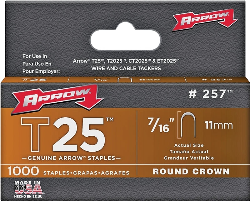 Arrow Fastener 257 Staples, 7/16 Inch