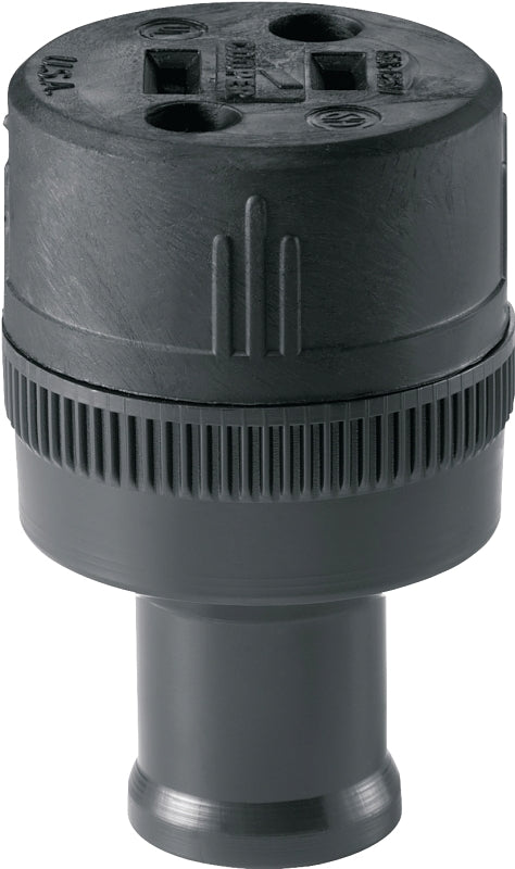 EATON Wiring 224 15-Amp 125-volt Commercial Grade Straight Rubber Connector, 5-15-Nema Rating, Black
