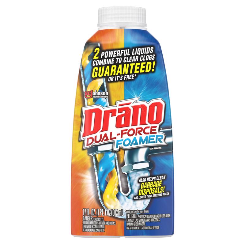 Drano Dual Force Foamer Clog Remover-17 oz.